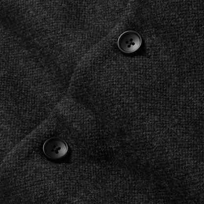 The Weekend Cardigan in Charcoal Herringbone Wool