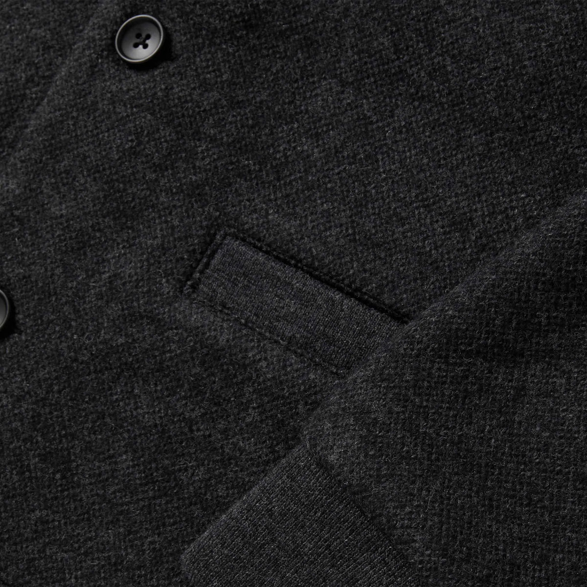 The Weekend Cardigan in Charcoal Herringbone Wool