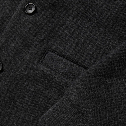 The Weekend Cardigan in Charcoal Herringbone Wool