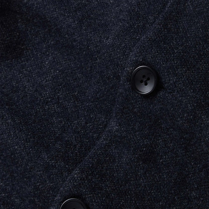The Weekend Cardigan in Navy Herringbone Wool