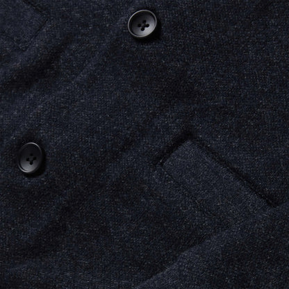 The Weekend Cardigan in Navy Herringbone Wool