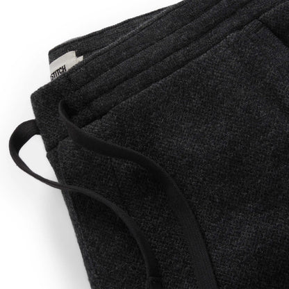 The Weekend Pant in Charcoal Herringbone Wool