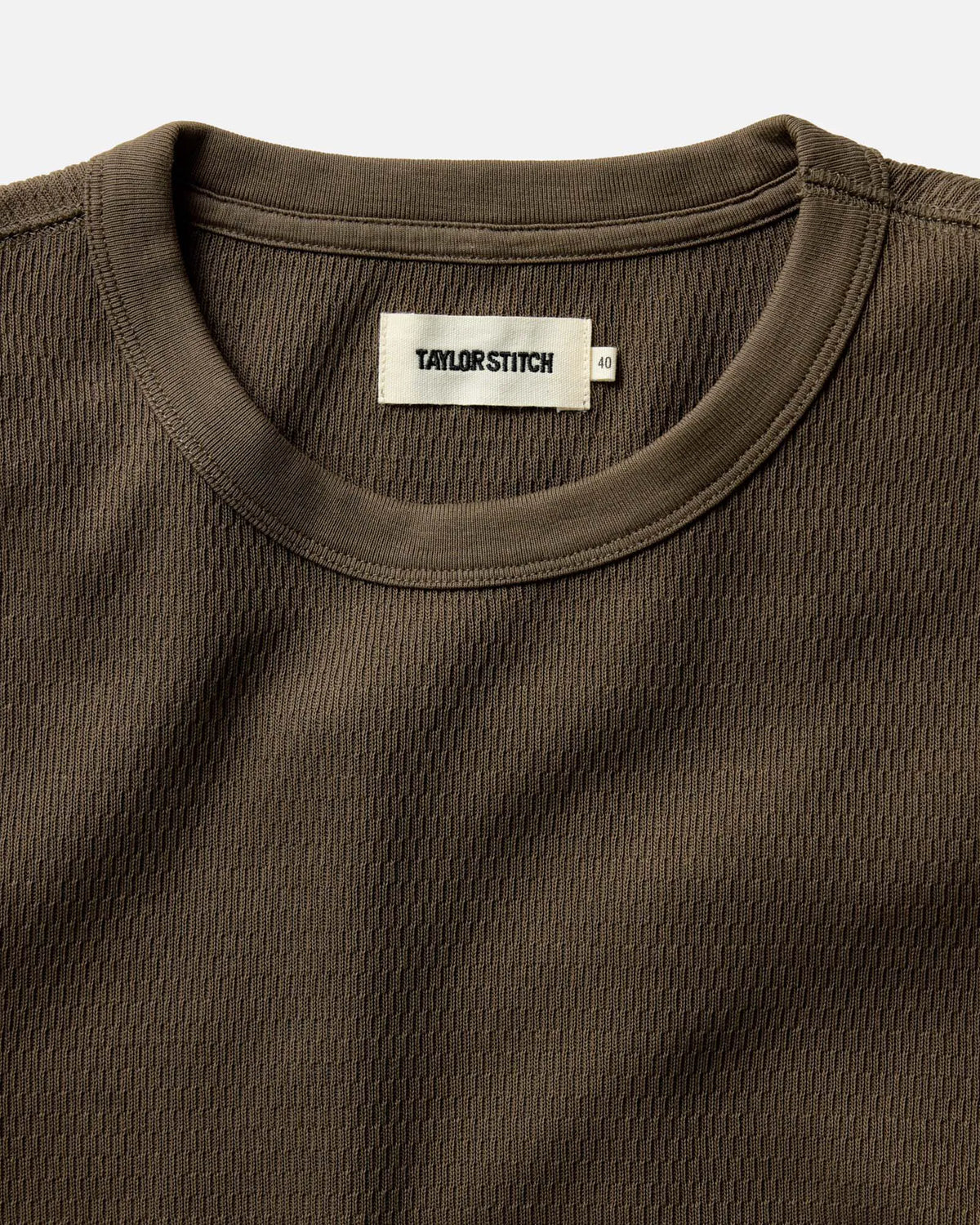 The Organic Cotton Crew in Fatigue Olive Waffle