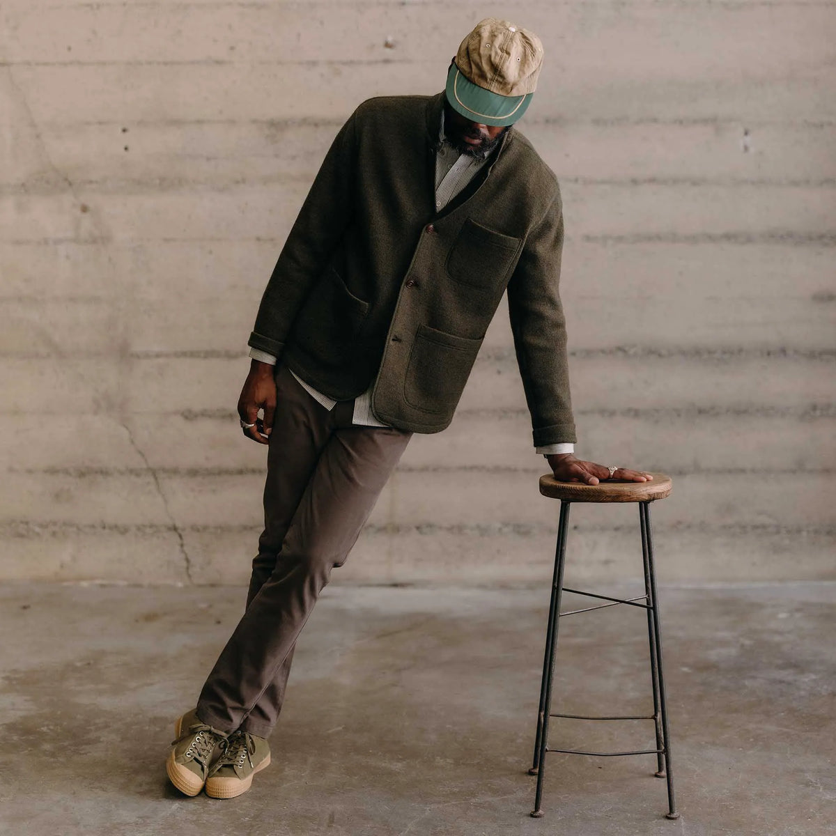 The Evans Blazer in Forest Birdseye Wool