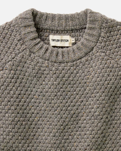 The Fisherman Sweater in Taupe Merino