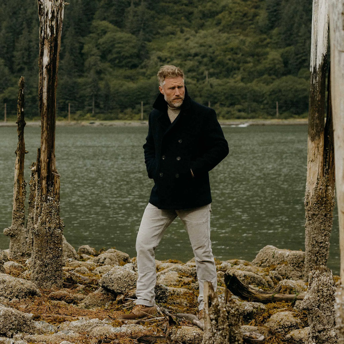 The Mariner Coat in Dark Navy Wool
