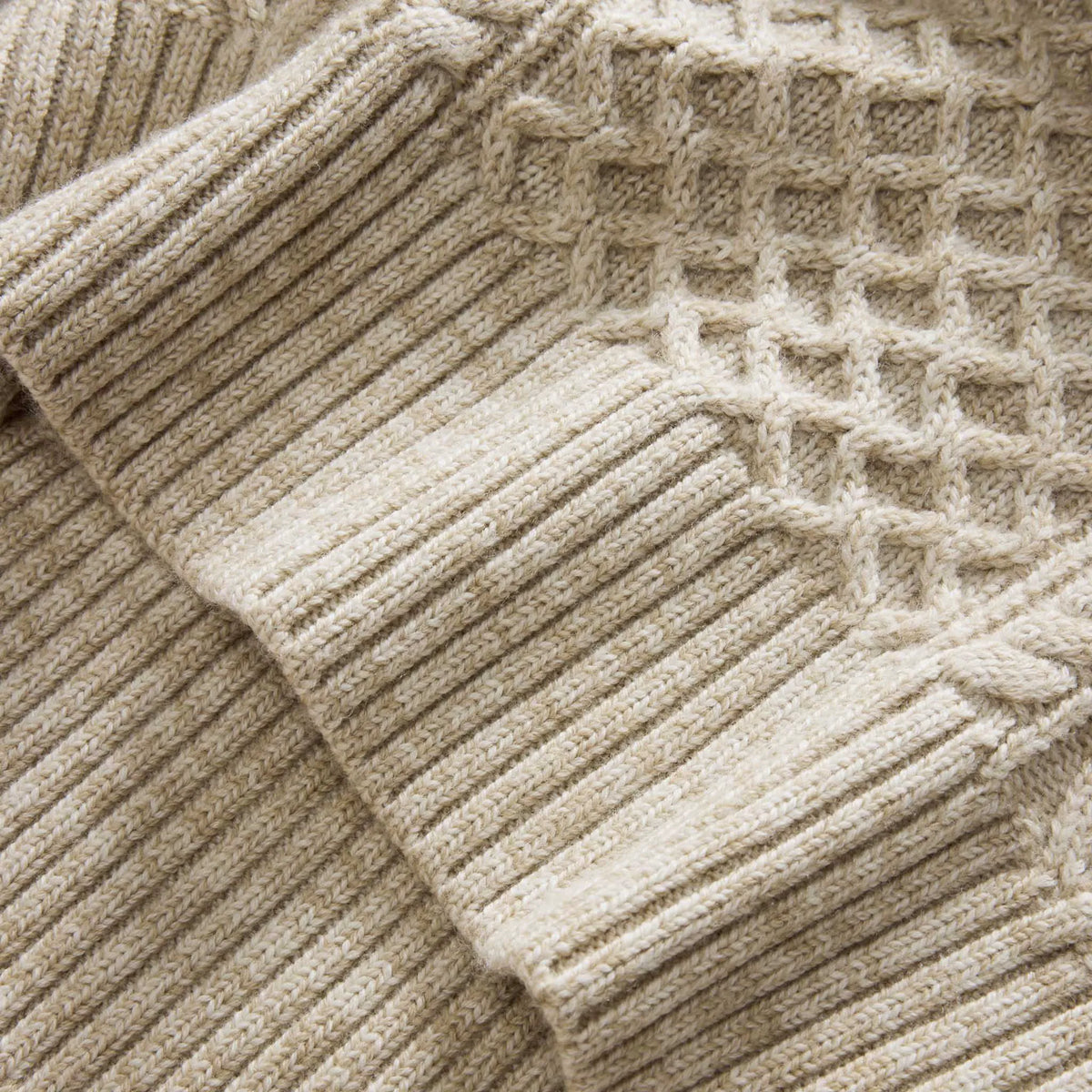 The Orr Sweater in Marled Oat Merino
