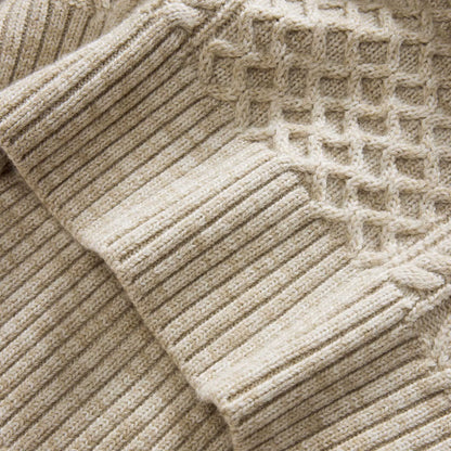 The Orr Sweater in Marled Oat Merino
