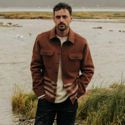 The Ranger Shirt in Tarnished Copper Blanket Stripe