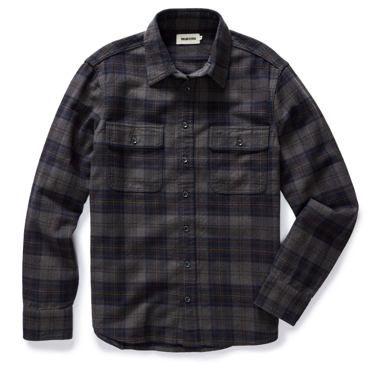 The Ledge Shirt in Heather Granite Plaid
