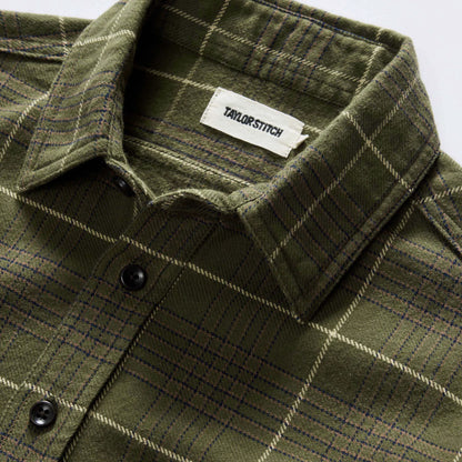 The Ledge Shirt in Olive Plaid