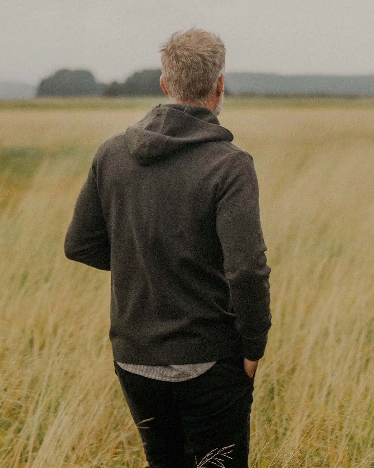 The Portola Hoodie in Heather Loden Merino