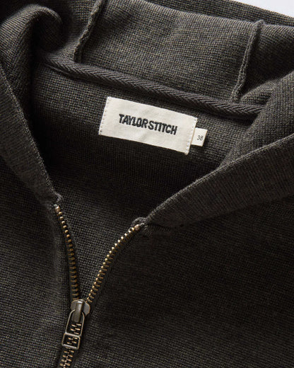 The Portola Hoodie in Heather Loden Merino