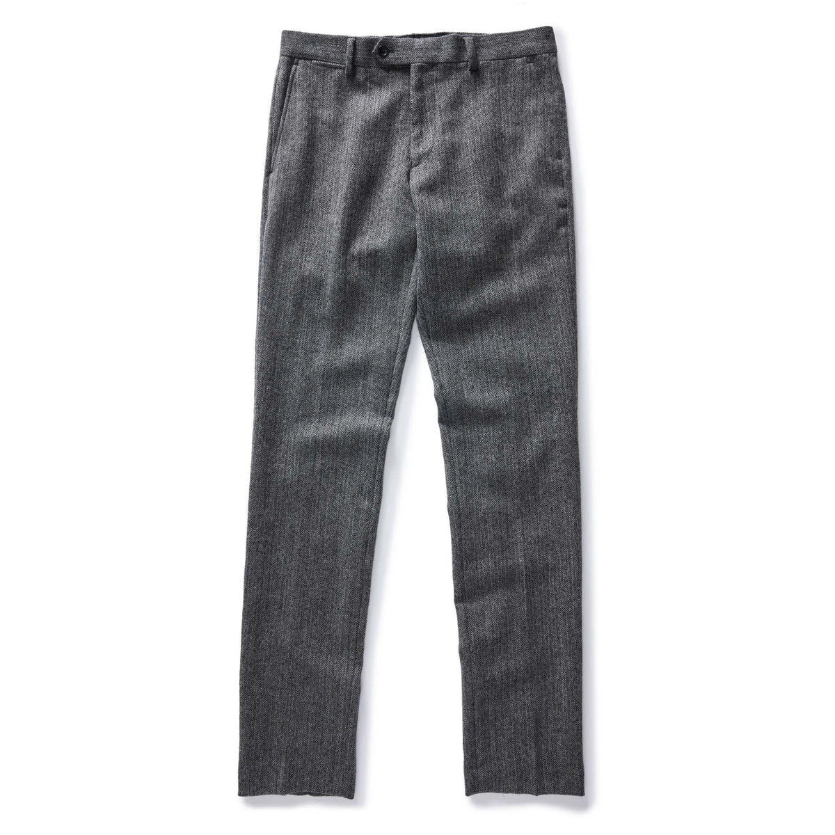 The Stevens Trouser in Slate Herringbone Wool