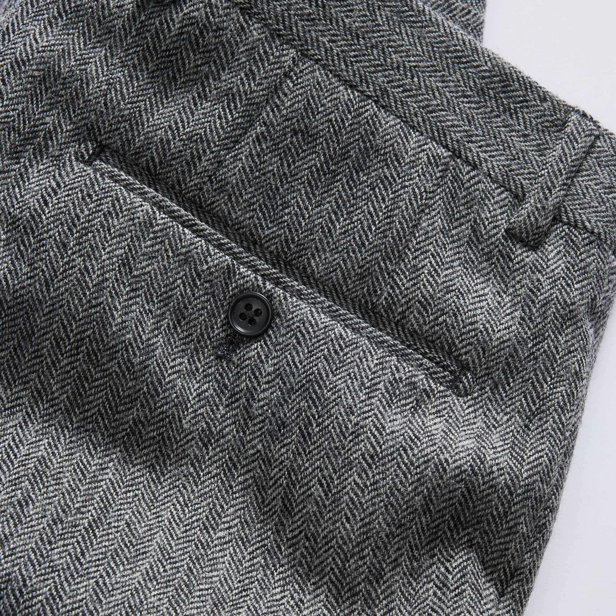 The Stevens Trouser in Slate Herringbone Wool