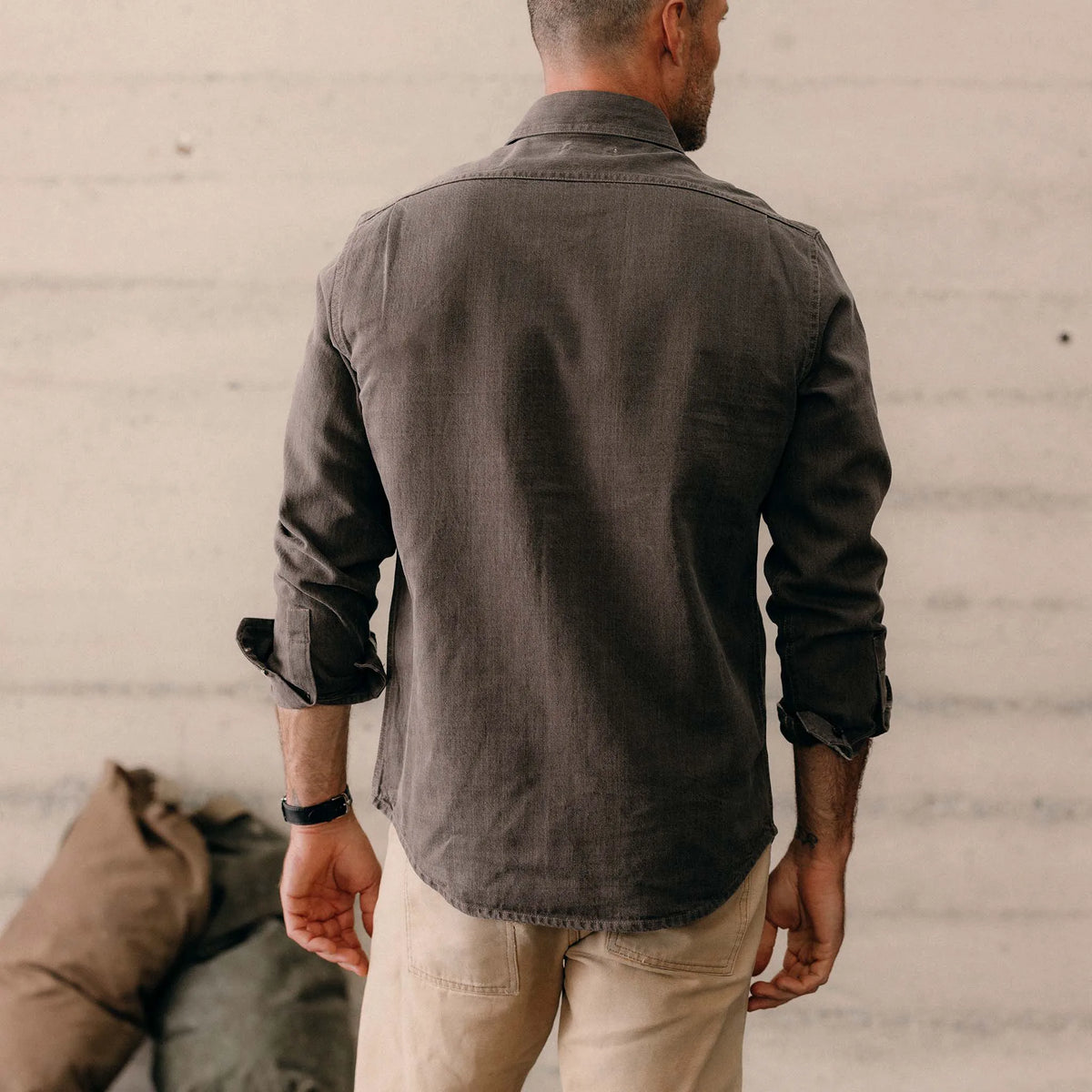 The Utility Shirt in Soil Selvedge Denim
