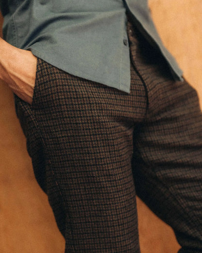 The Carmel Pant in Timber Guncheck Italian Wool
