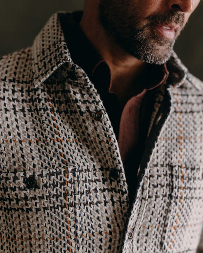 The Cutter Overshirt in Stone Plaid