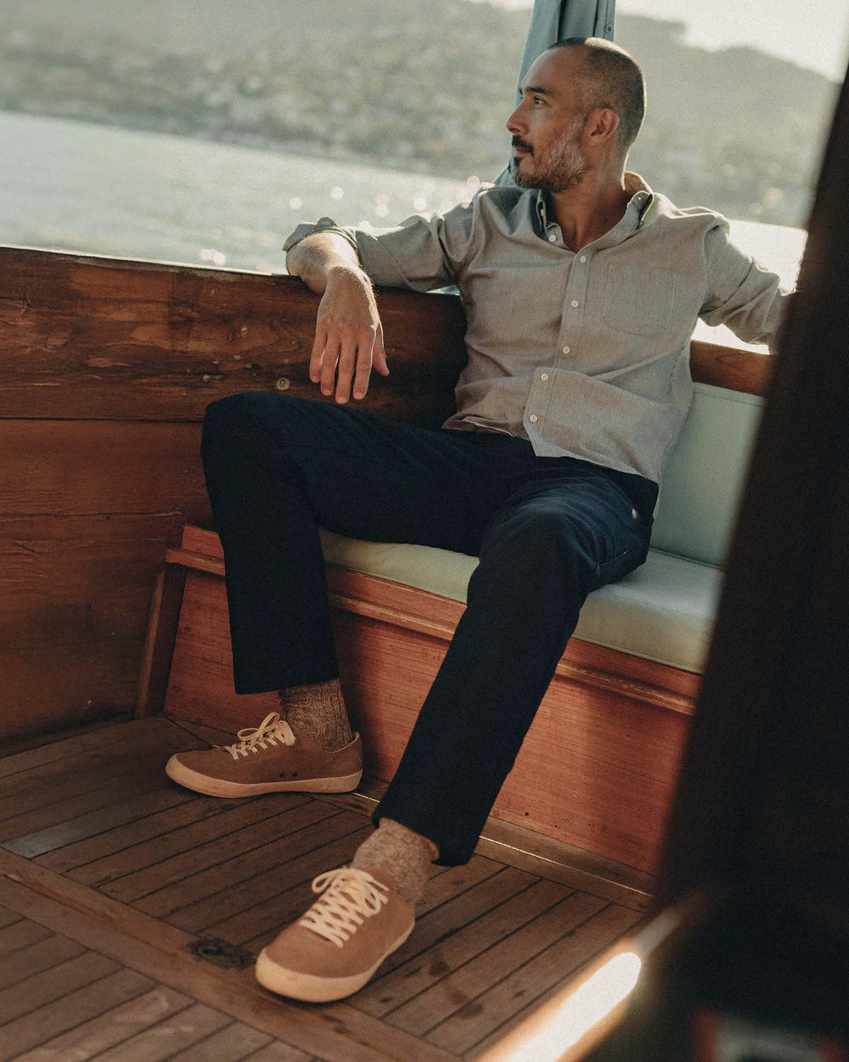 The Deck Pant in Dark Navy Bedford Cord