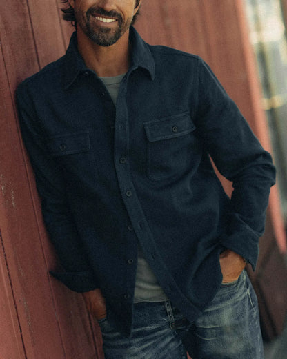 The Ledge Shirt in Dark Navy Twill