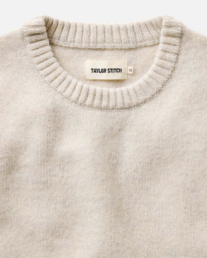 The Eastmoor Sweater in Heather Ivory Wool