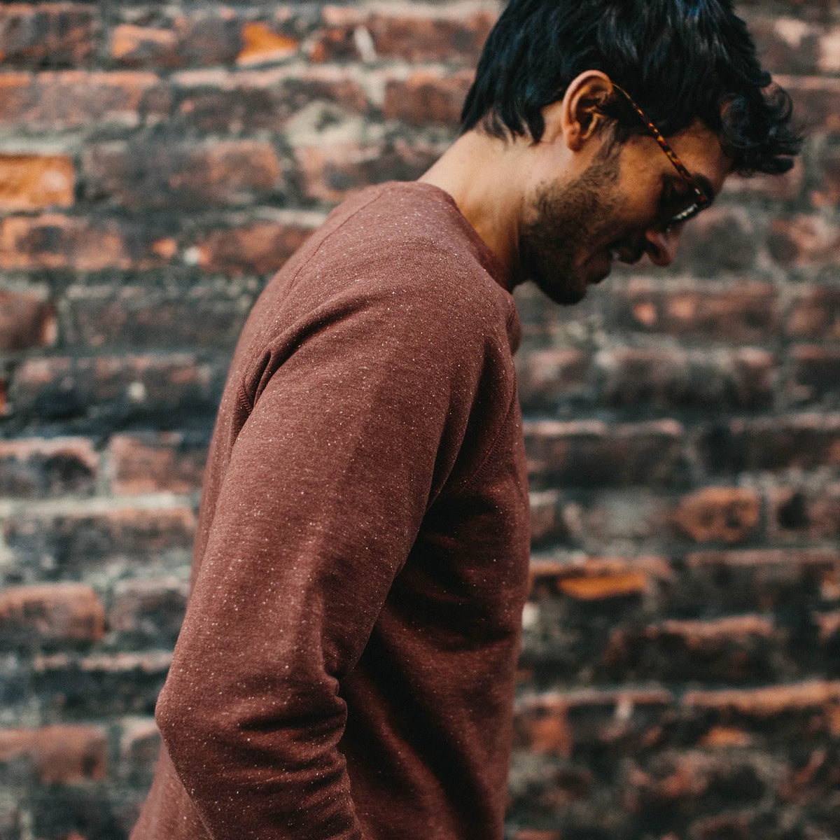 The Crewneck in Rust Donegal Terry