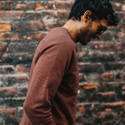 The Crewneck in Rust Donegal Terry