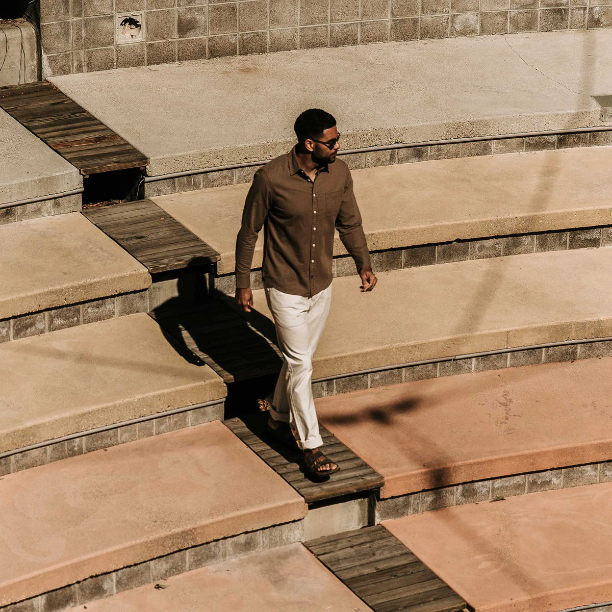 The Camp Pant in Natural Reverse Sateen