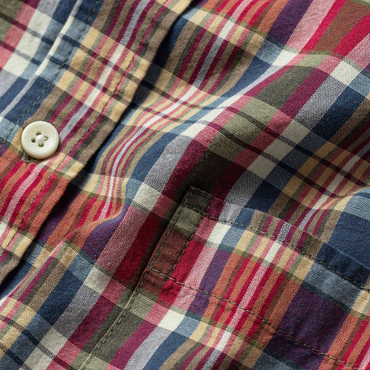 The Short Sleeve Jack in Red Madras