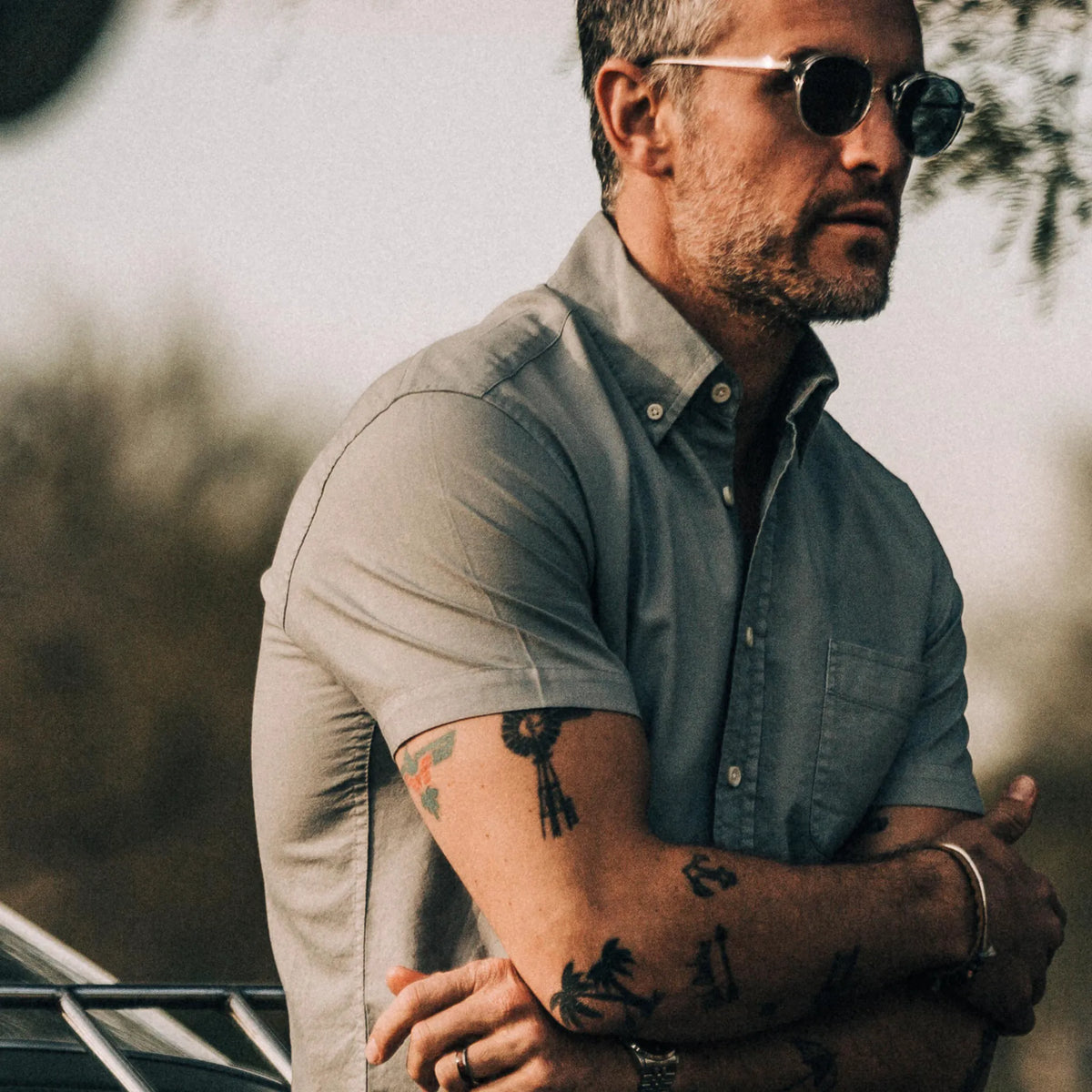 The Short Sleeve Jack in Dusk Oxford