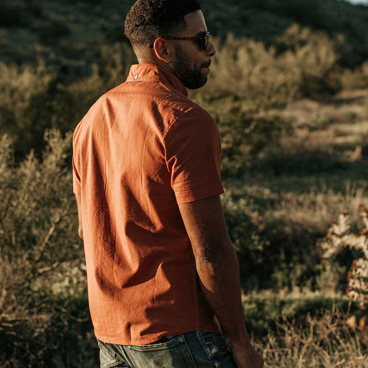 The Short Sleeve Jack in Terracotta Oxford