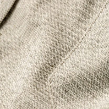 The Short Sleeve Western in Natural Herringbone