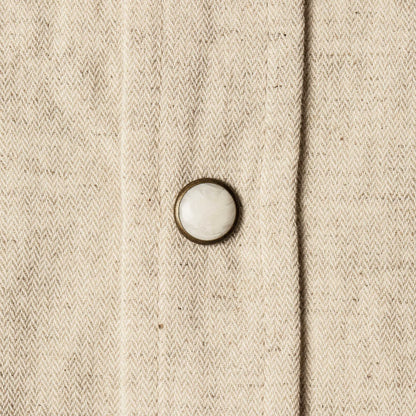 The Short Sleeve Western in Natural Herringbone