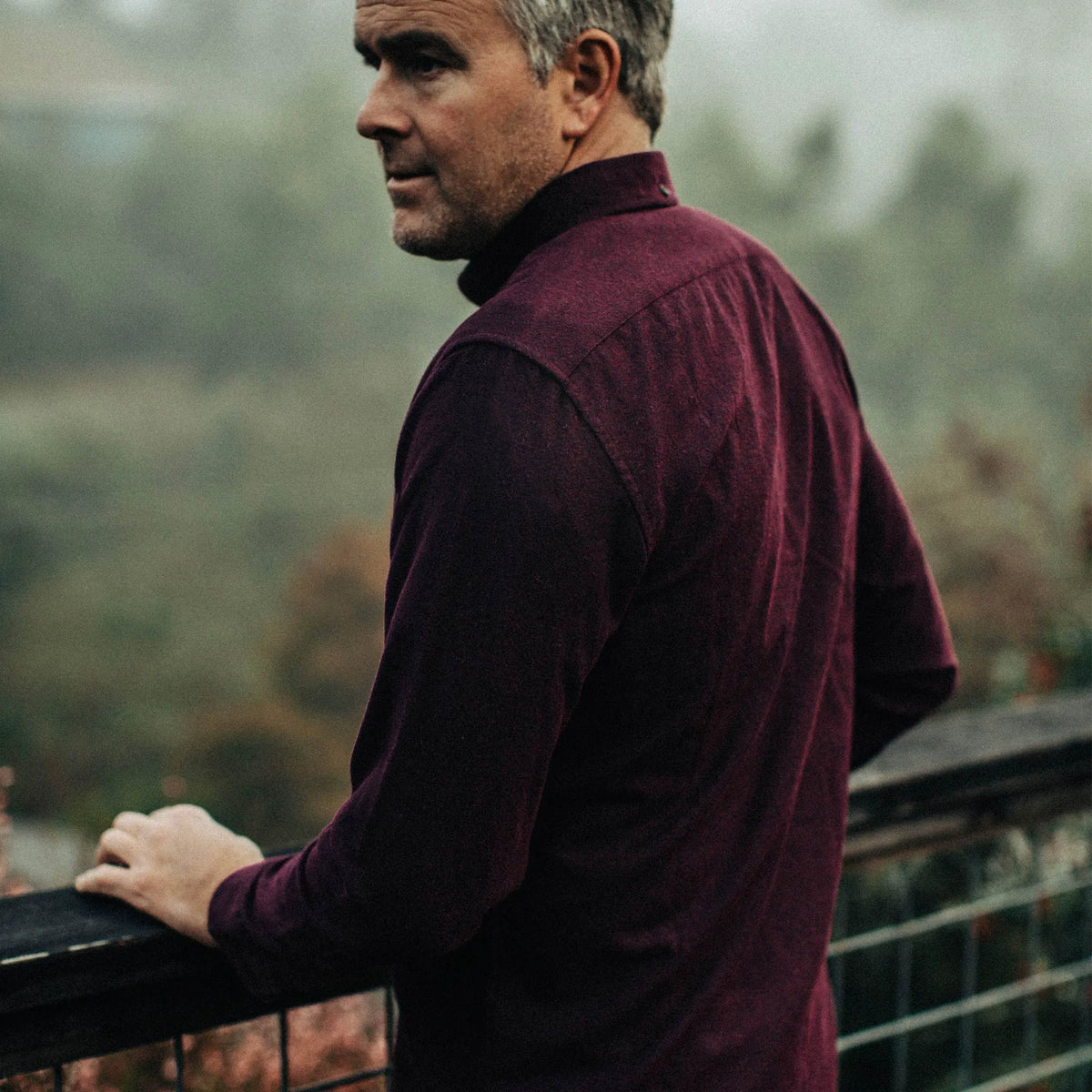 The Jack in Maroon Brushed Oxford