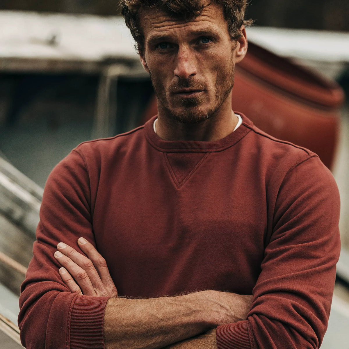 The Crewneck in Brick Red Terry