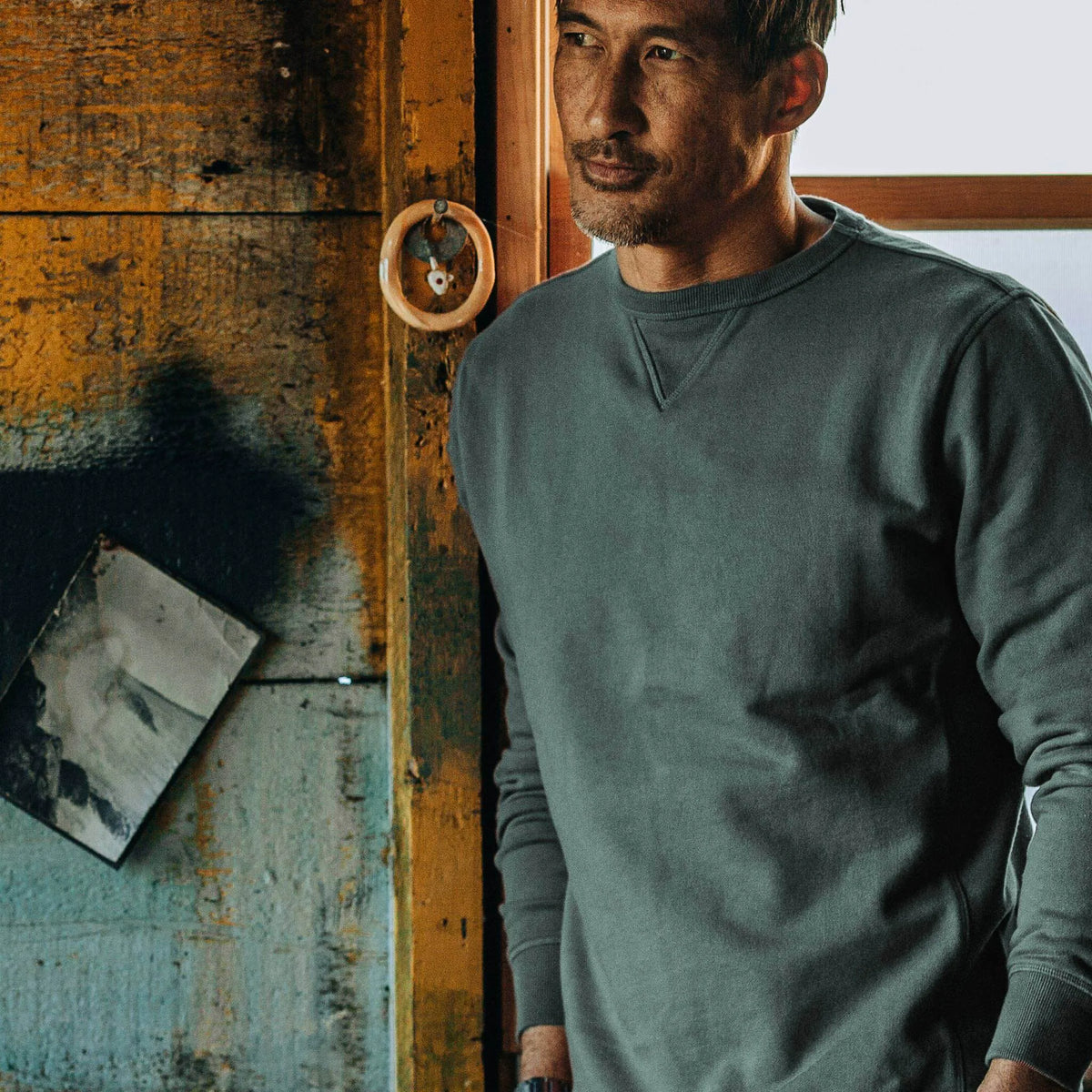 The Crewneck in Sea Green Terry