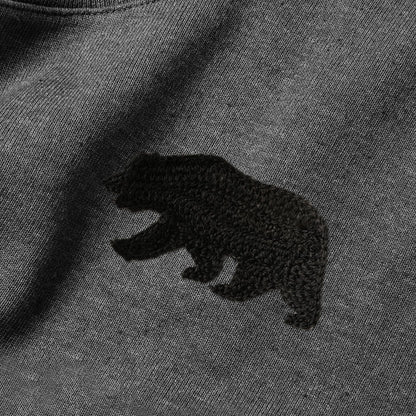 The Embroidered Heavy Bag Tee in Grey Bear
