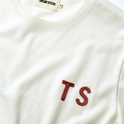 The Embroidered Heavy Bag Tee in Natural TS