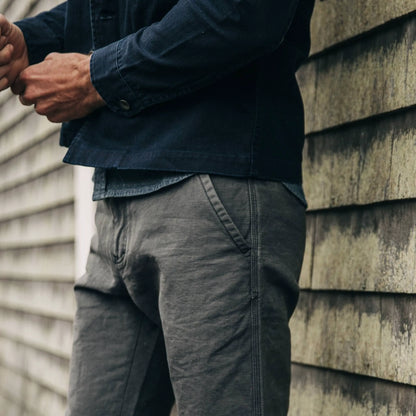 The Morse Pant in Charcoal Slub Linen