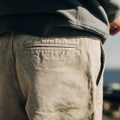 The Morse Short in Aluminum Slub Linen