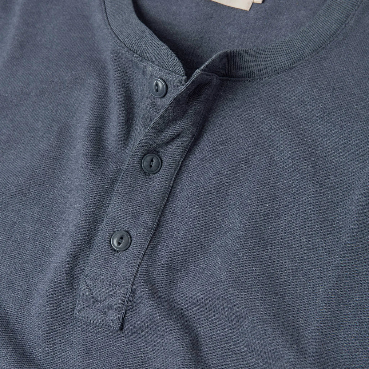 The Short Sleeve Heavy Bag Henley in Atlantic Blue