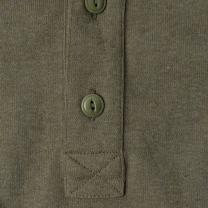 The Short Sleeve Heavy Bag Henley in Washed Olive