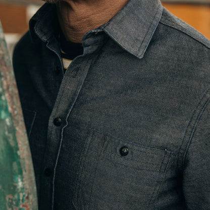 The Utility Shirt in Indigo Crosshatch