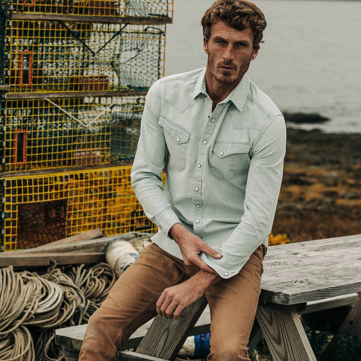 The Western Shirt in Washed Selvage Chambray