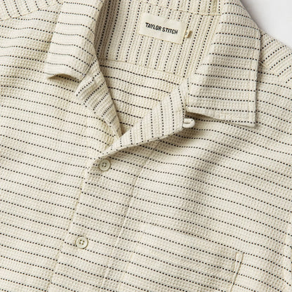 The Short Sleeve Hawthorne in Natural Pickstitch Waffle