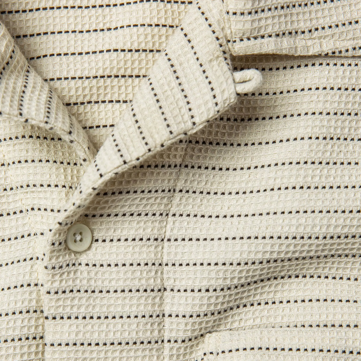 The Short Sleeve Hawthorne in Natural Pickstitch Waffle