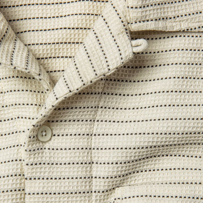 The Short Sleeve Hawthorne in Natural Pickstitch Waffle