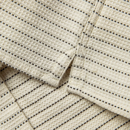 The Short Sleeve Hawthorne in Natural Pickstitch Waffle