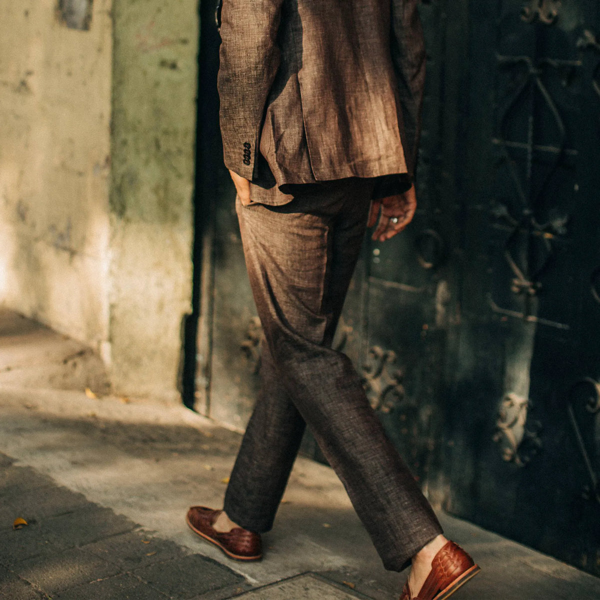 The Sheffield Trouser in Cocoa Linen
