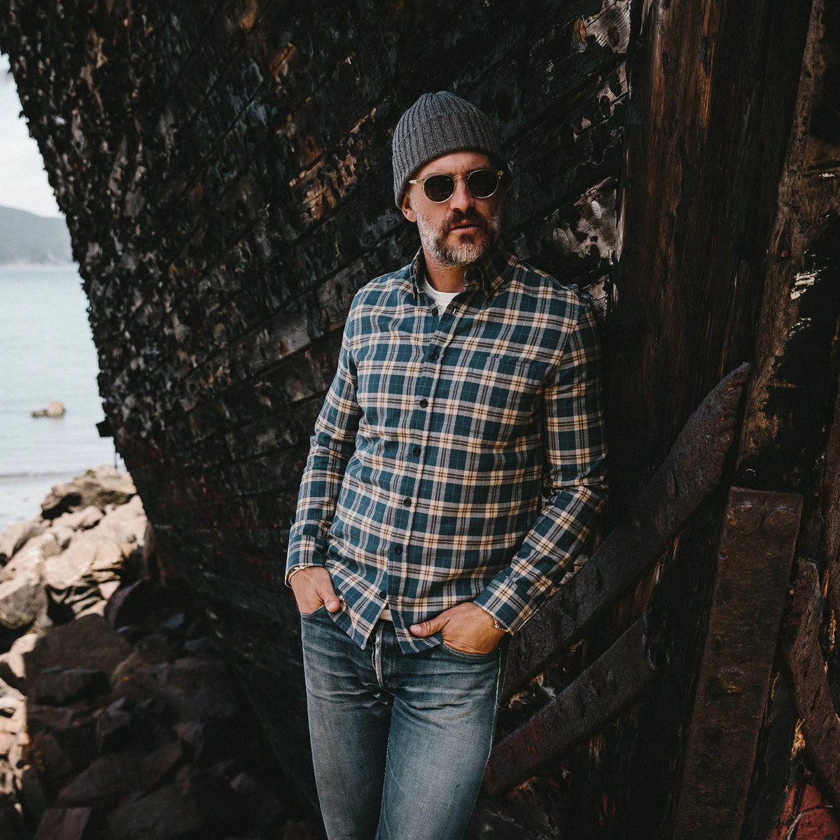 The Jack in Brushed Navy Plaid